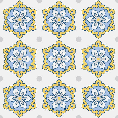 Yellow & Blue Vintage Tile Stickers Pack