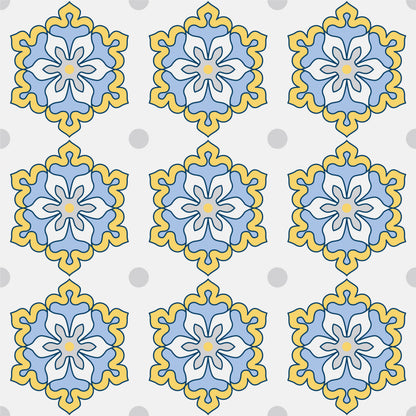 Yellow & Blue Vintage Tile Stickers Pack