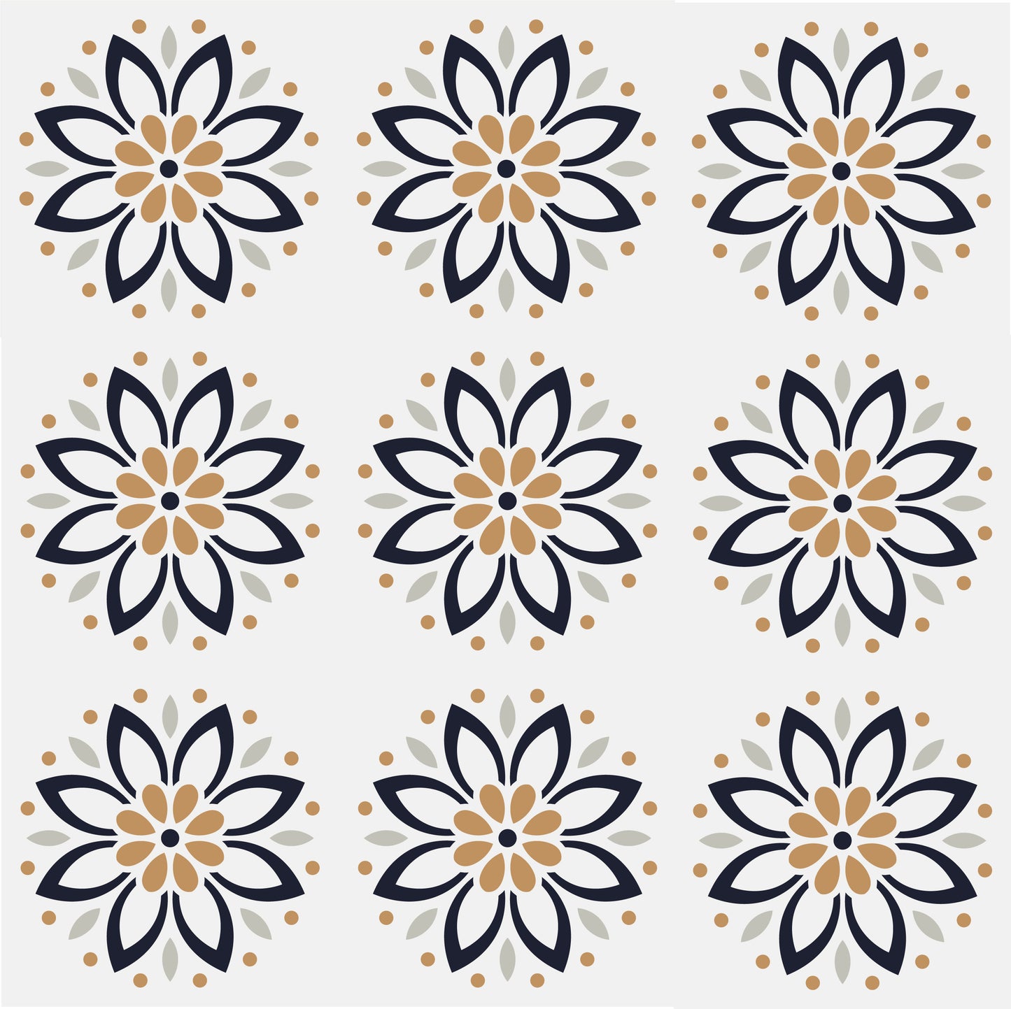 Floral Dots Pattern Tile Stickers Pack
