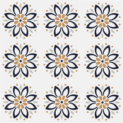 Floral Dots Pattern Tile Stickers Pack