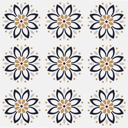 Floral Dots Pattern Tile Stickers Pack