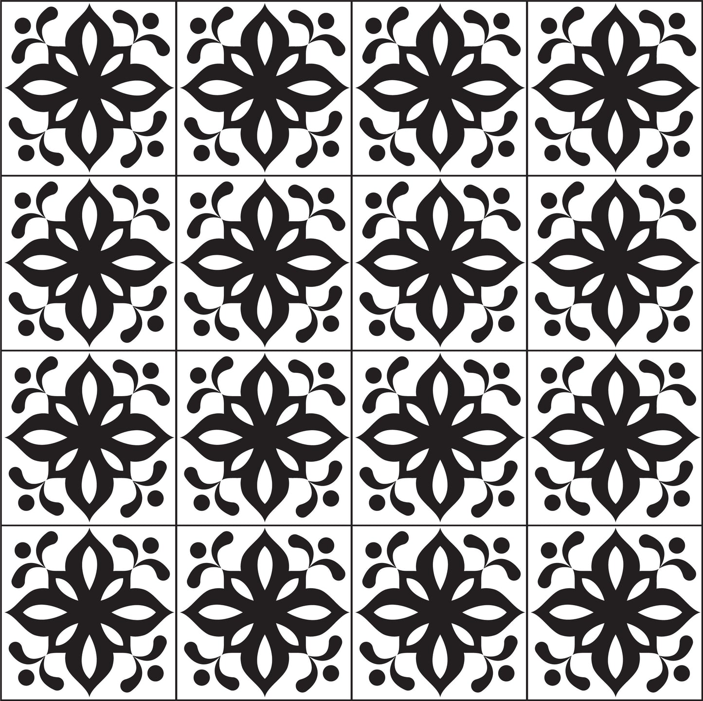 Black & White Pattern Tile Stickers