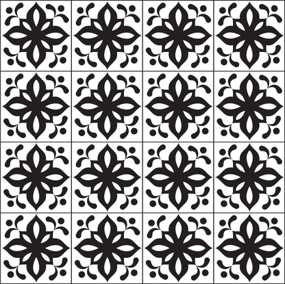 Black & White Pattern Tile Stickers
