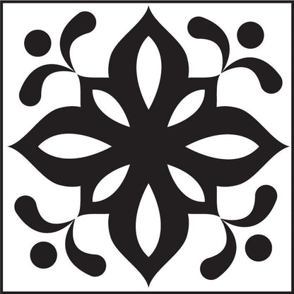Black & White Pattern Tile Stickers