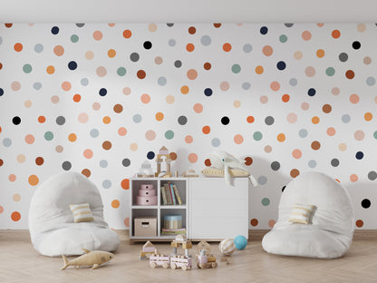 Colourful Polka Dots Nursery Wall Stickers