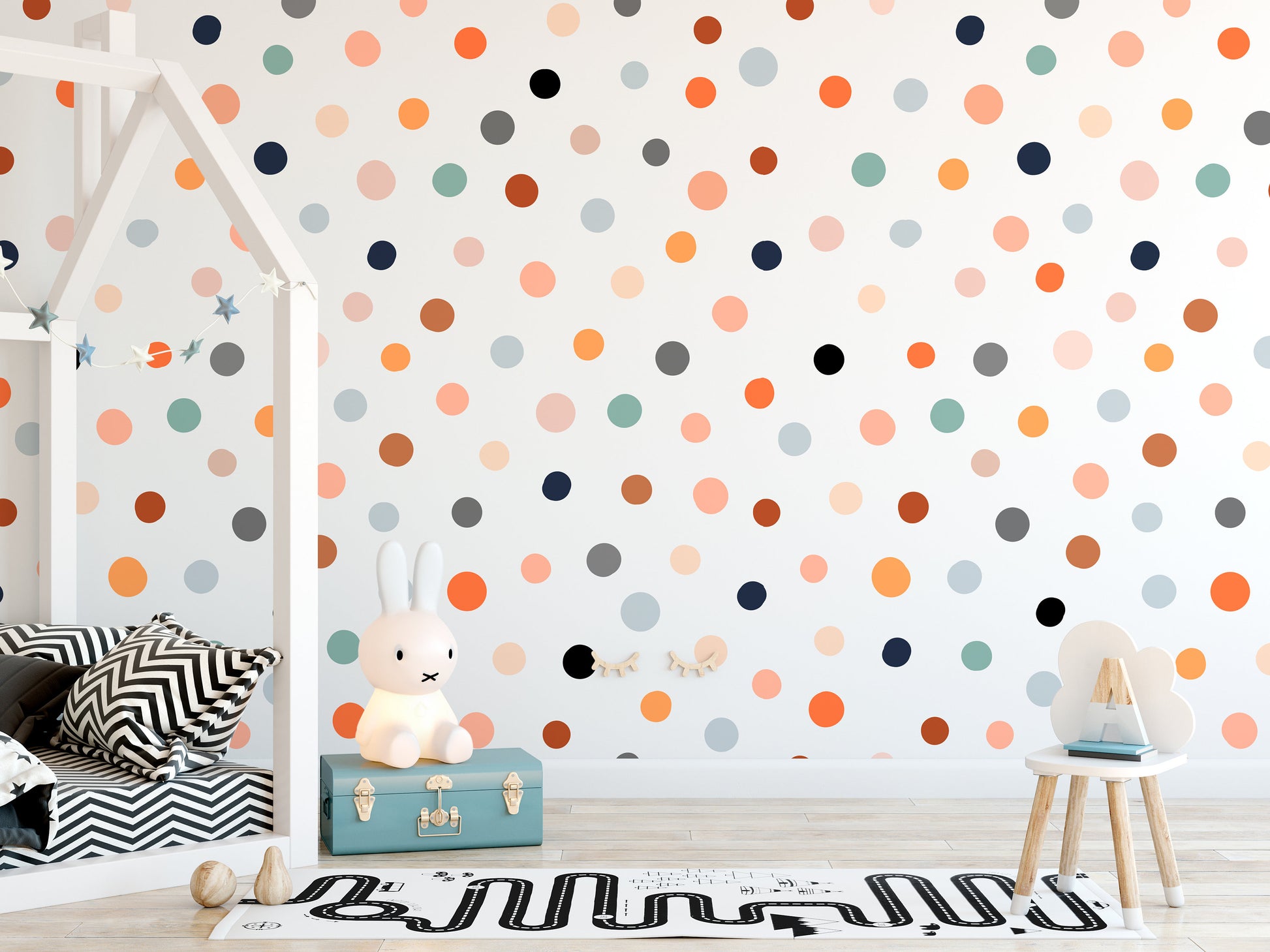 Colourful Polka Dots Nursery Wall Stickers