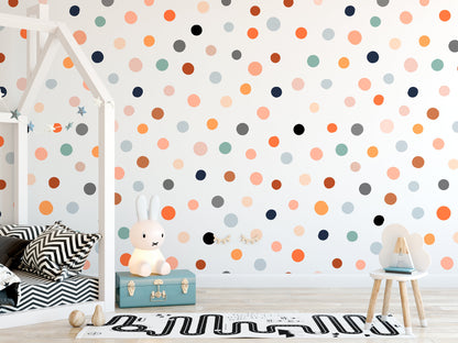 Colourful Polka Dots Nursery Wall Stickers