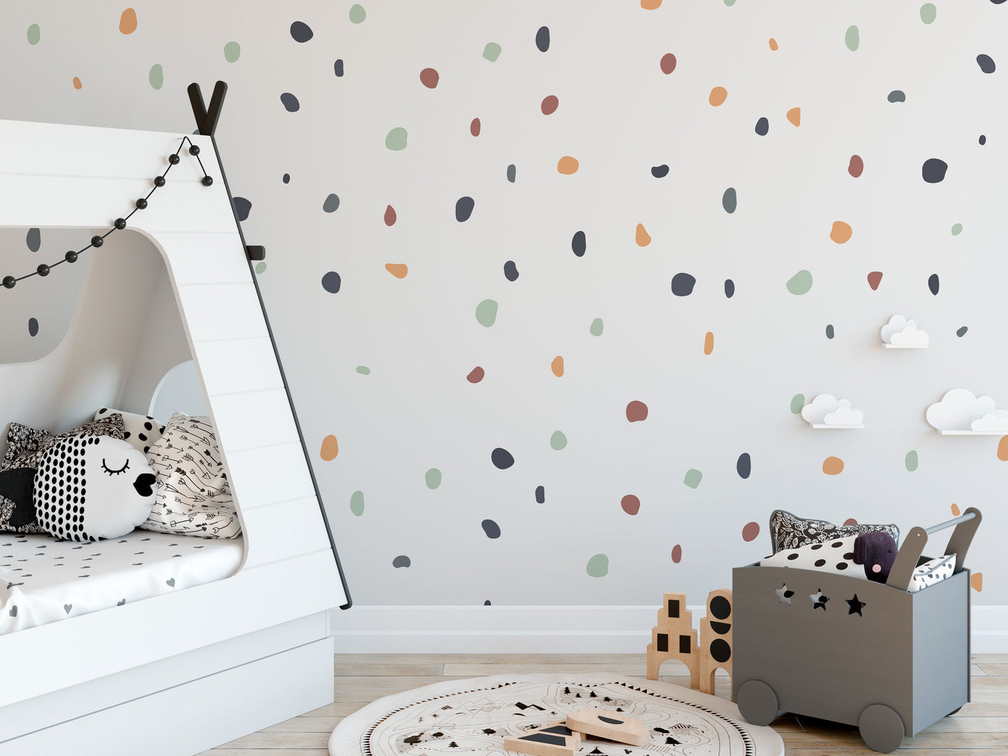 Polka Dot Wall Decals Boho Chic Polka Dot Wall Stickers Nursery Home Decor Colour Peel & Stick Removable Dots