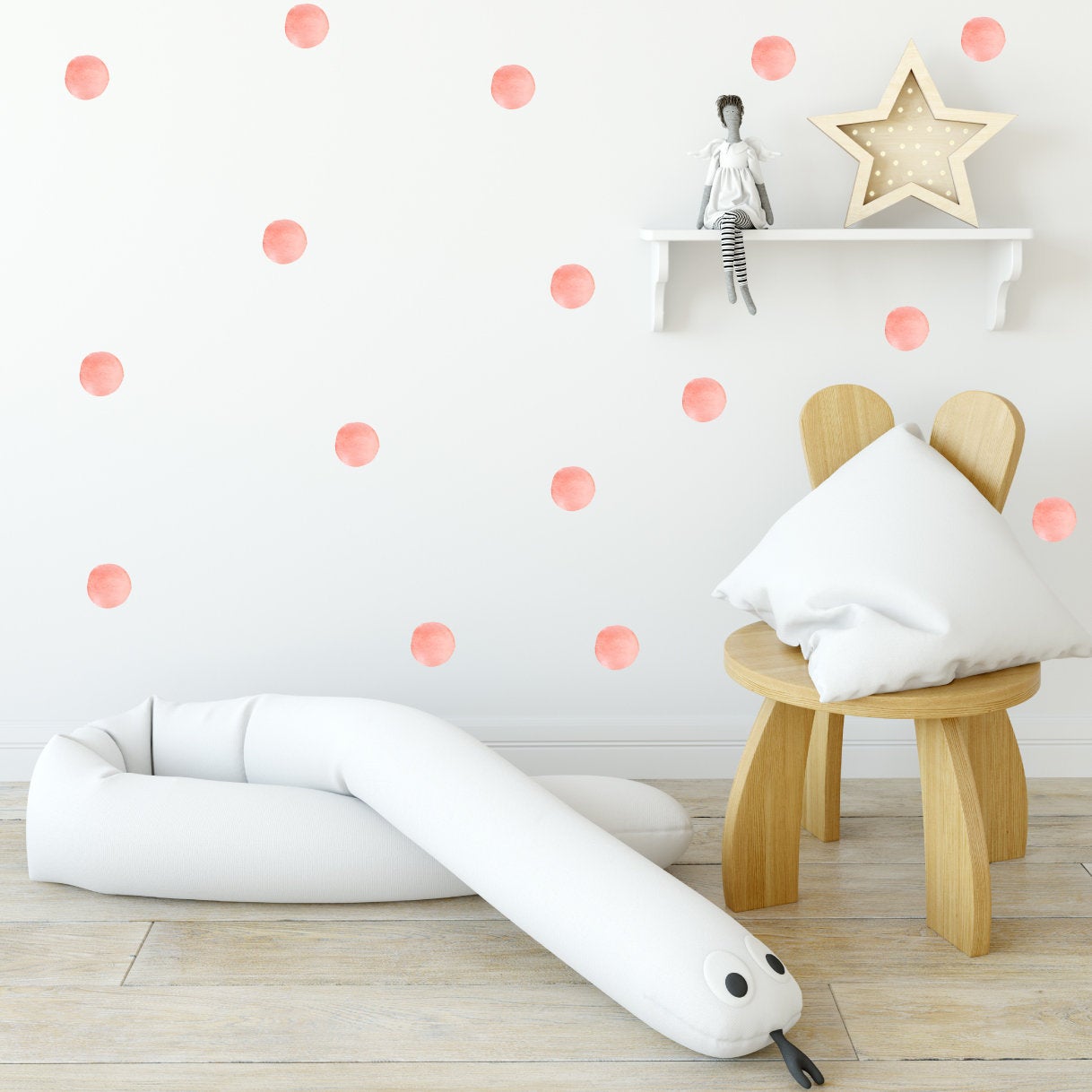 Watercolour Beige Polka Dot Wall Stickers
