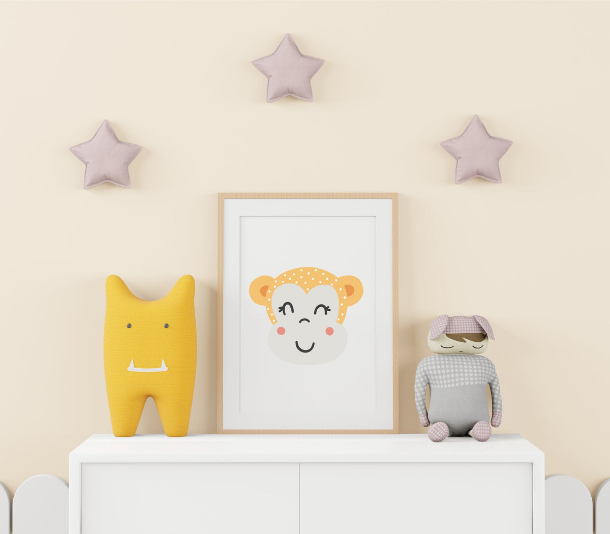 Cute Monkey Animal Nursery Print