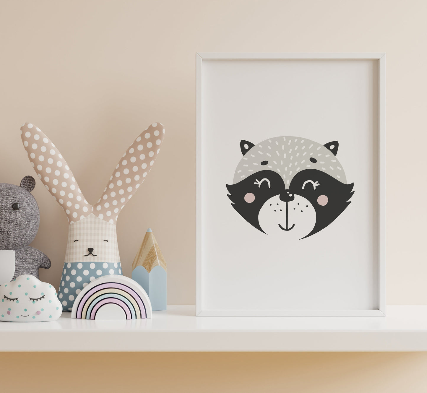 Smiling Raccoon Children's/Nursery Print