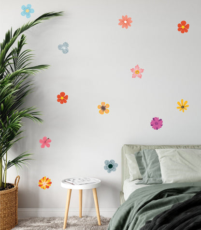 24 Mini Flower Floral Wall Stickers