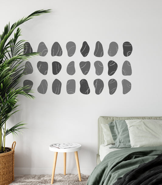 24 Large Pebble Wall Stickers