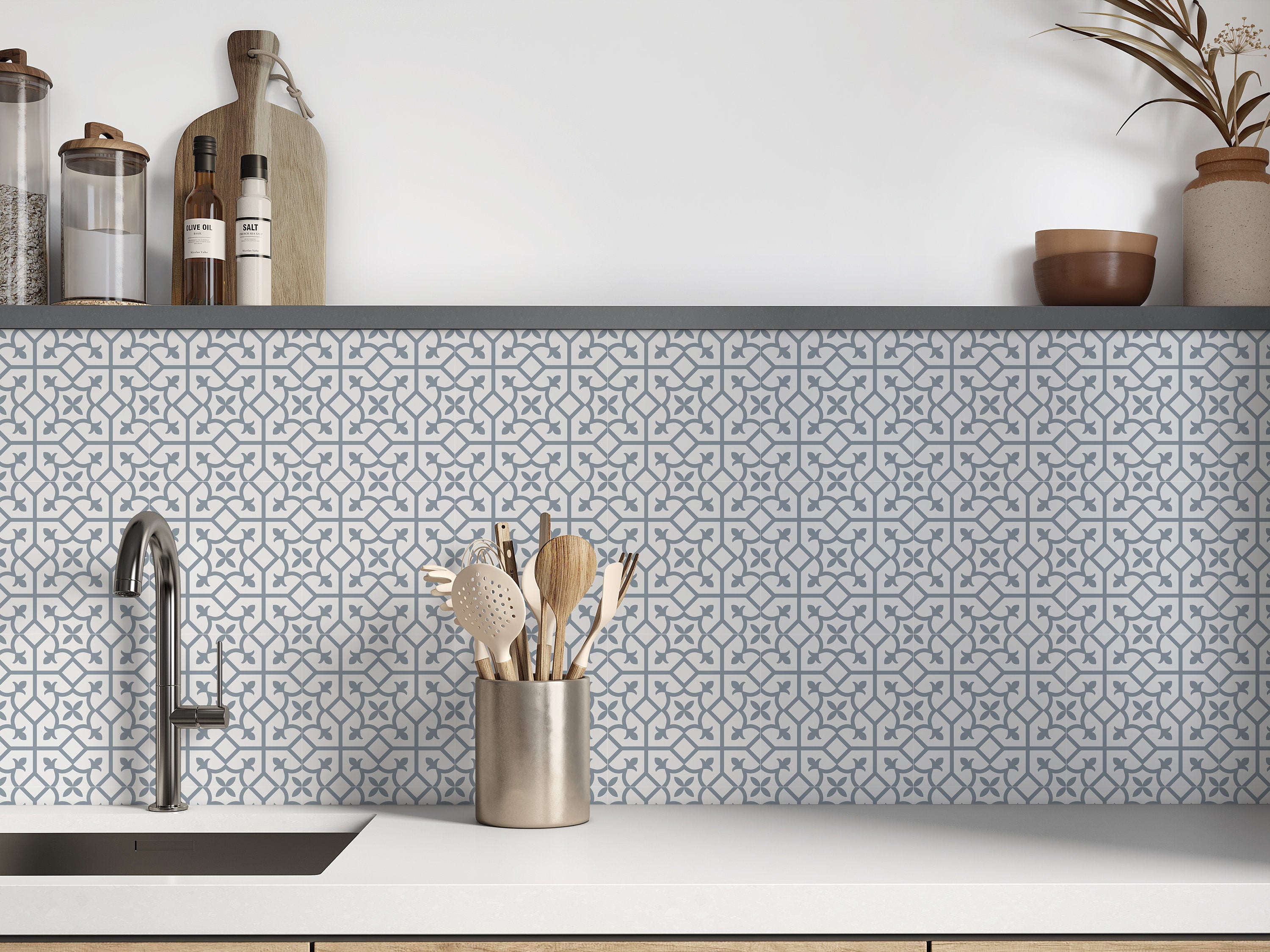 Tiling Pattern Labels Vintage Pattern Tile Stickers – QuoteMyWall
