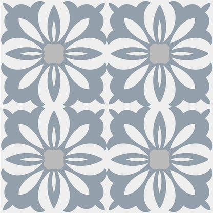 Grey Floral Vintage Pattern Tile Stickers