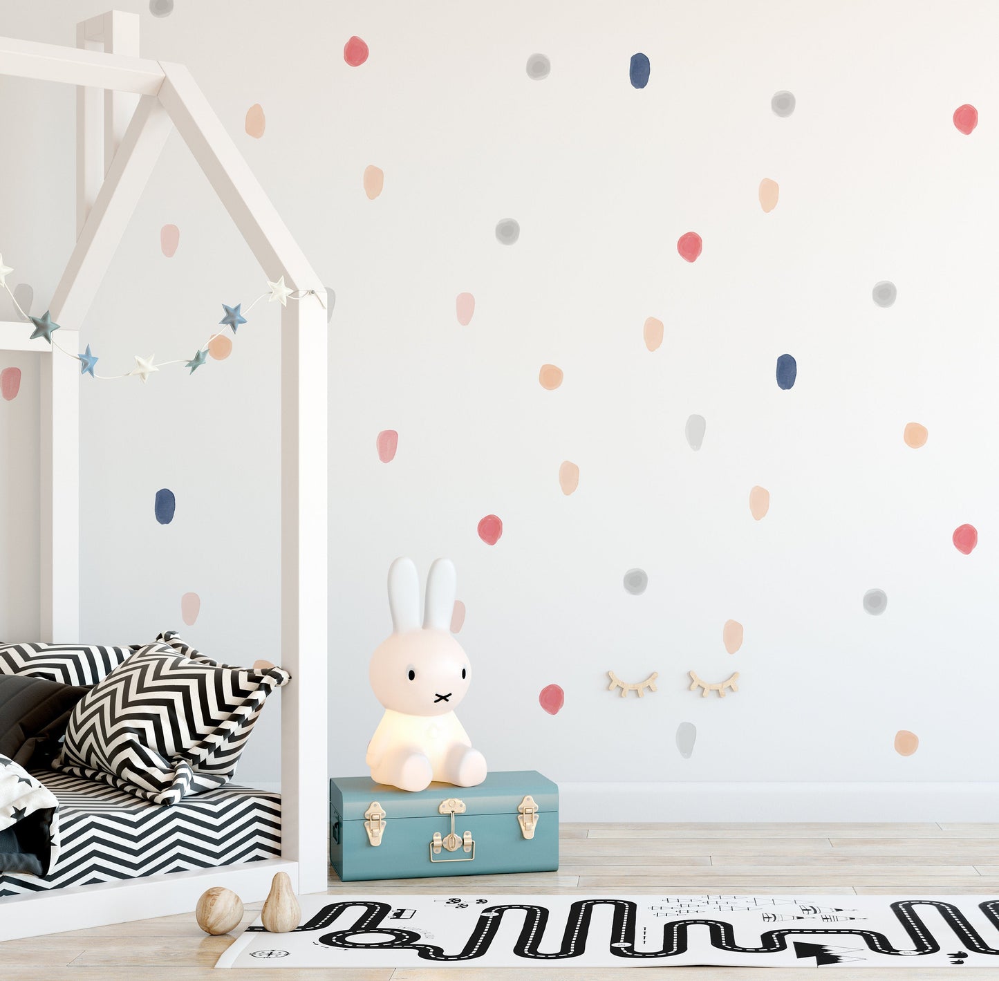 Watercolour Irregular Polka Dots Nursery Wall Stickers