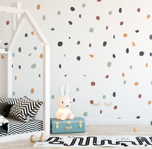 Modern Boho Chic Polka Dot Stickers Wall Decals For Kids Rooms Nursery Childrens Wall Art Vinyl Stickers Colour Dots Spots