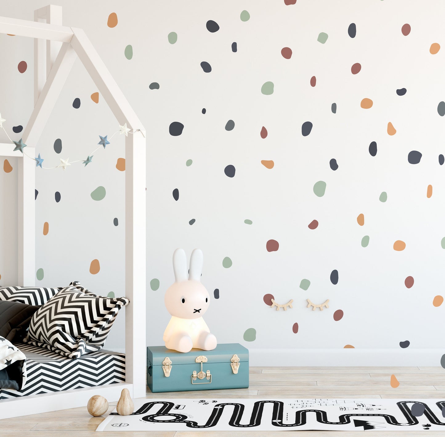 140 Boho Polka Dot Wall Stickers Boho Chic Decals For Kids Nursery Rooms Children's Bedroom Wall Art