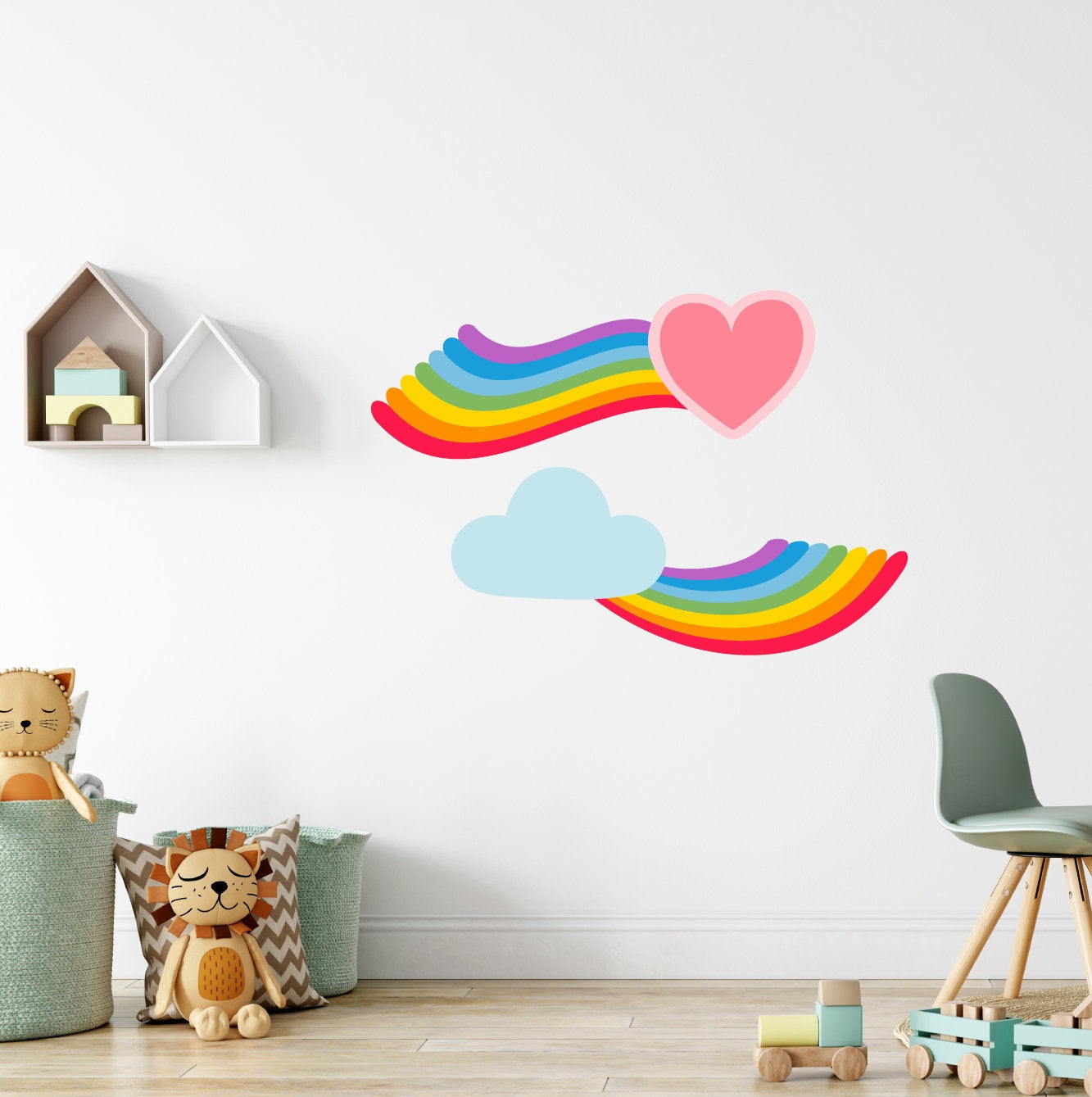 Heart & Cloud Rainbow Wall Stickers