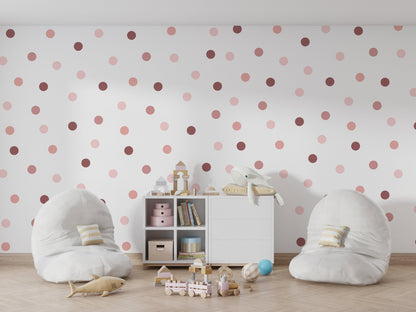Rose Gold Colour Polka Dot Wall Stickers Decals