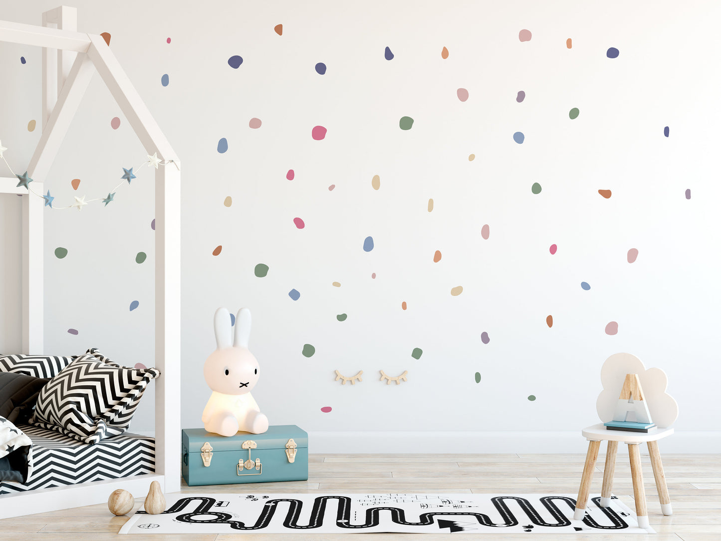 Pastel Polka Dot Wall Stickers Decals Irregular Nursery Stickers