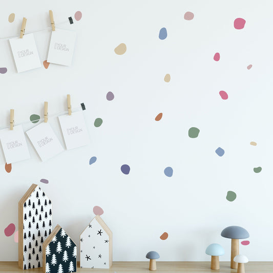 Pastel Polka Dot Wall Stickers Decals Irregular Nursery Stickers