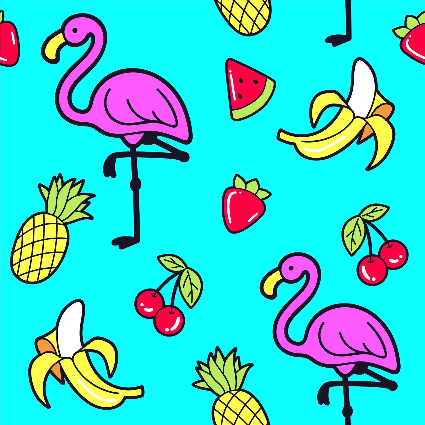 Colour Icons Flamingos & Pineapples Furniture Wrap