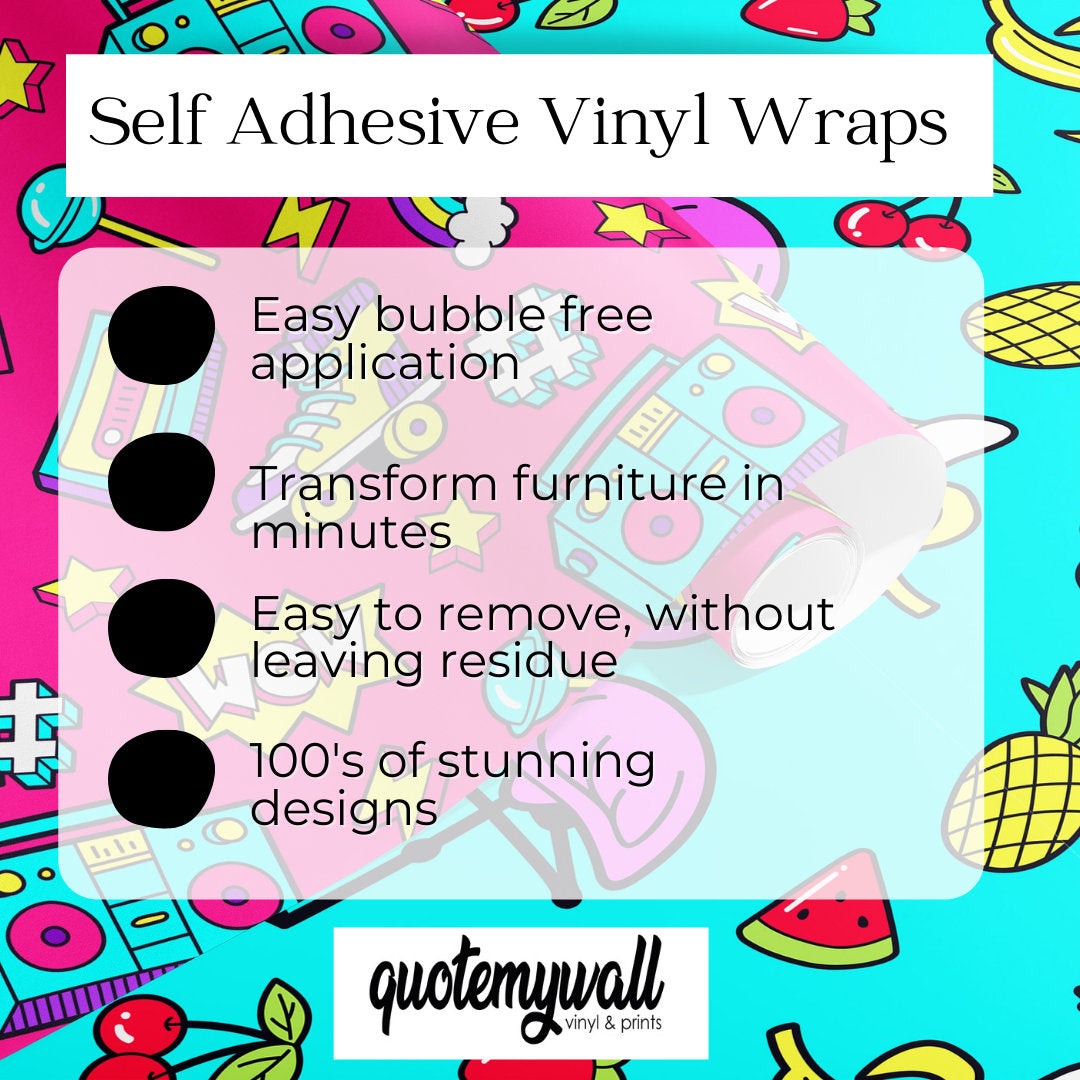 Self Adhesive Furniture Stickers Blue Rounded Shapes Pattern Vinyl Furniture Wrap Vinyl Wraps For Furniture