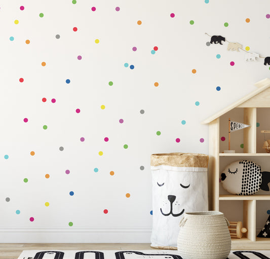 Multi Colour Round Polka Dot Spot Wall Stickers Decals