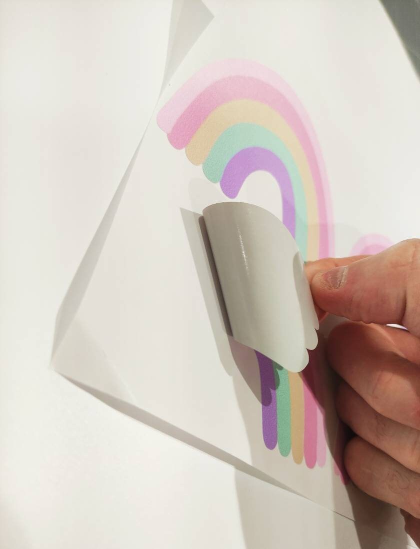 Removable Childrens Room Pastel Rainbow Wall Stickers Nursery Decals | 24 Pack