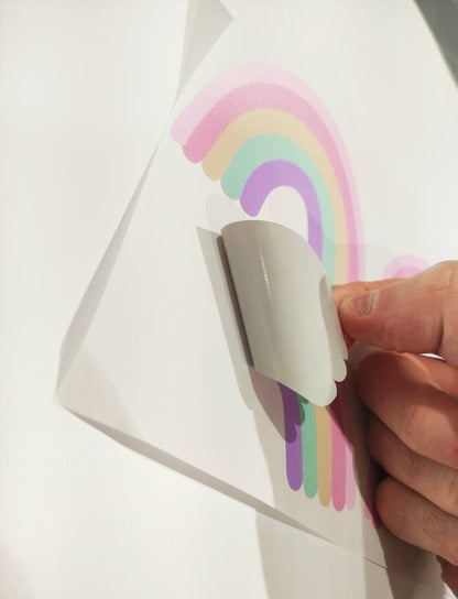 Removable Childrens Room Pastel Rainbow Wall Stickers Nursery Decals | 24 Pack