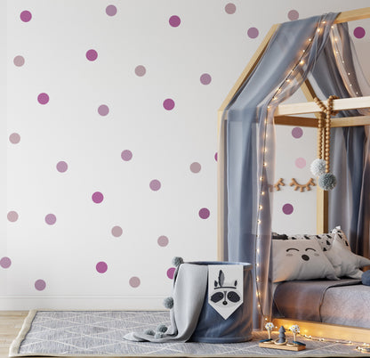 Pink Shades Colour Polka Dot Wall Stickers Decals