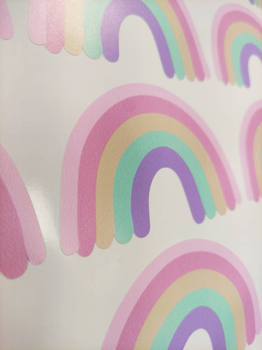 24 Denmark Pastel Room Decor Rainbow Wall Decals Stickers For Kids Rooms Nurseries Removable Wall Art