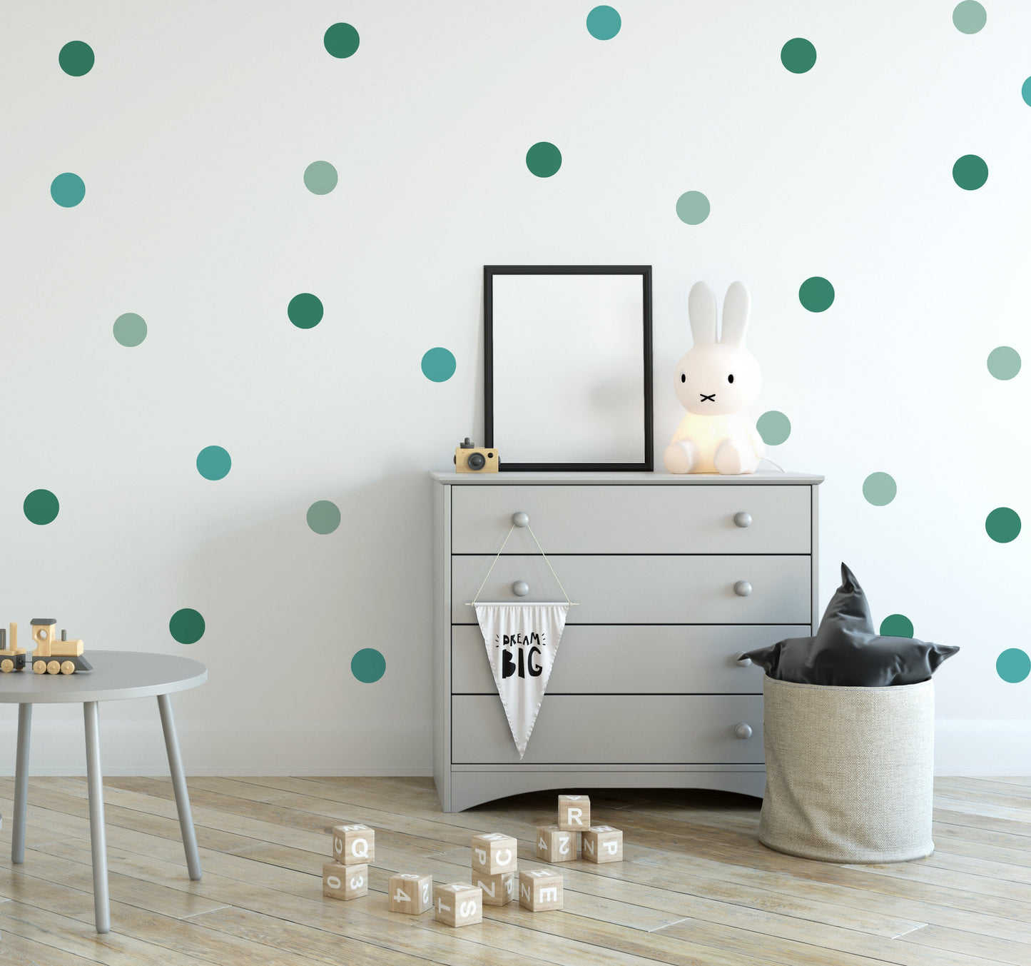 Mint Green Polka Dot Wall Sticker Decals