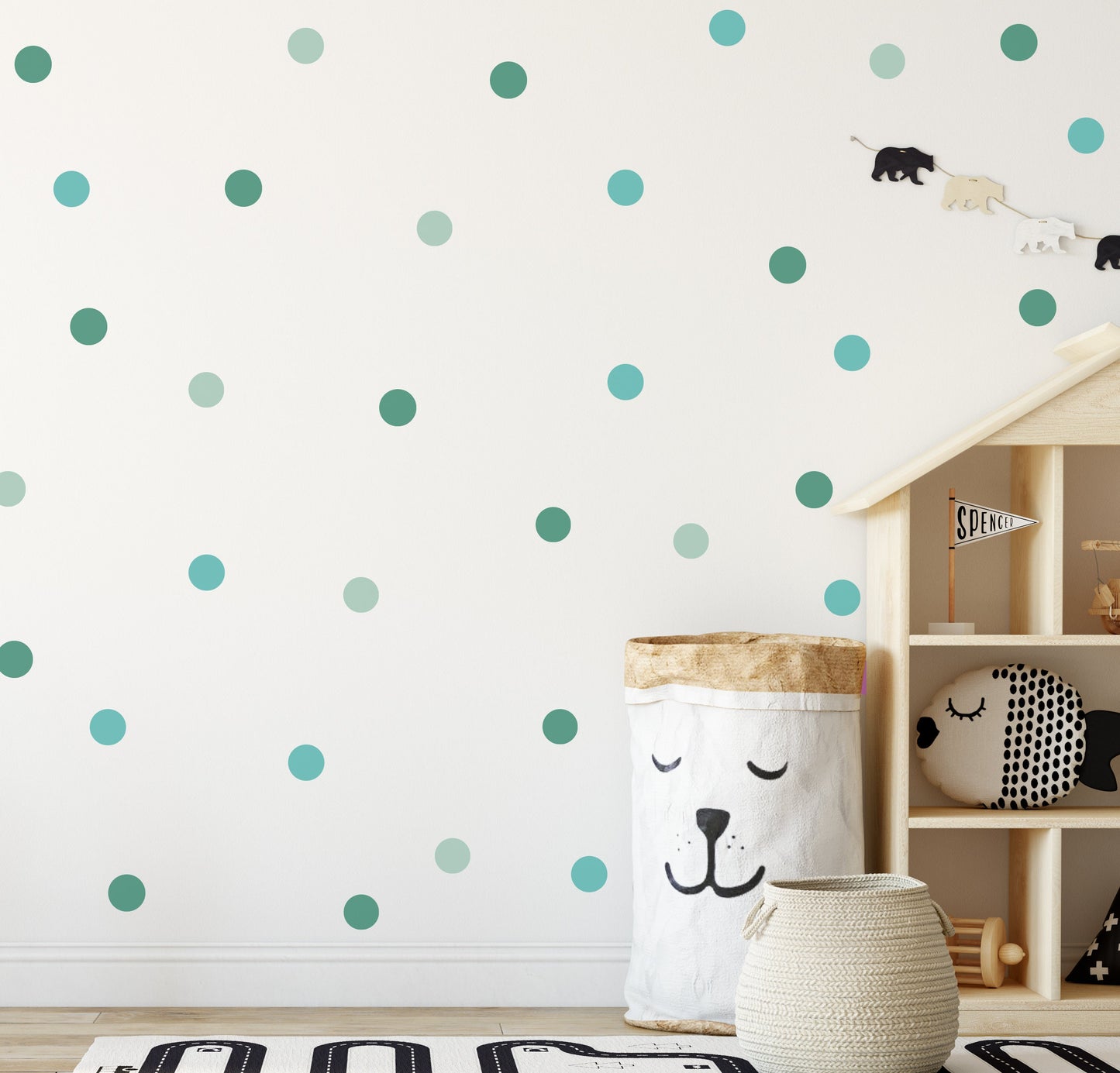 Mint Green Polka Dot Wall Sticker Decals