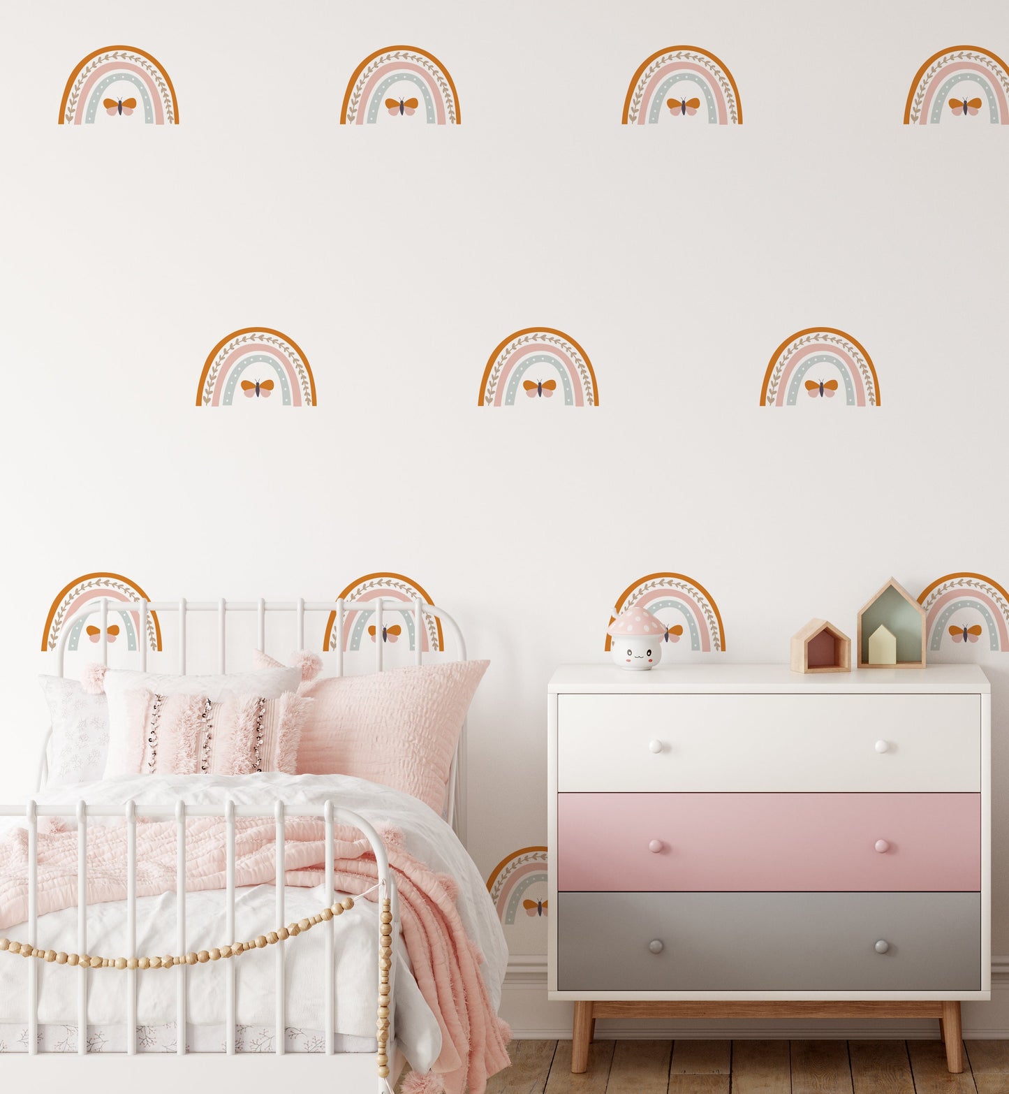 Boho Chic Butterfly Rainbow Wall Stickers