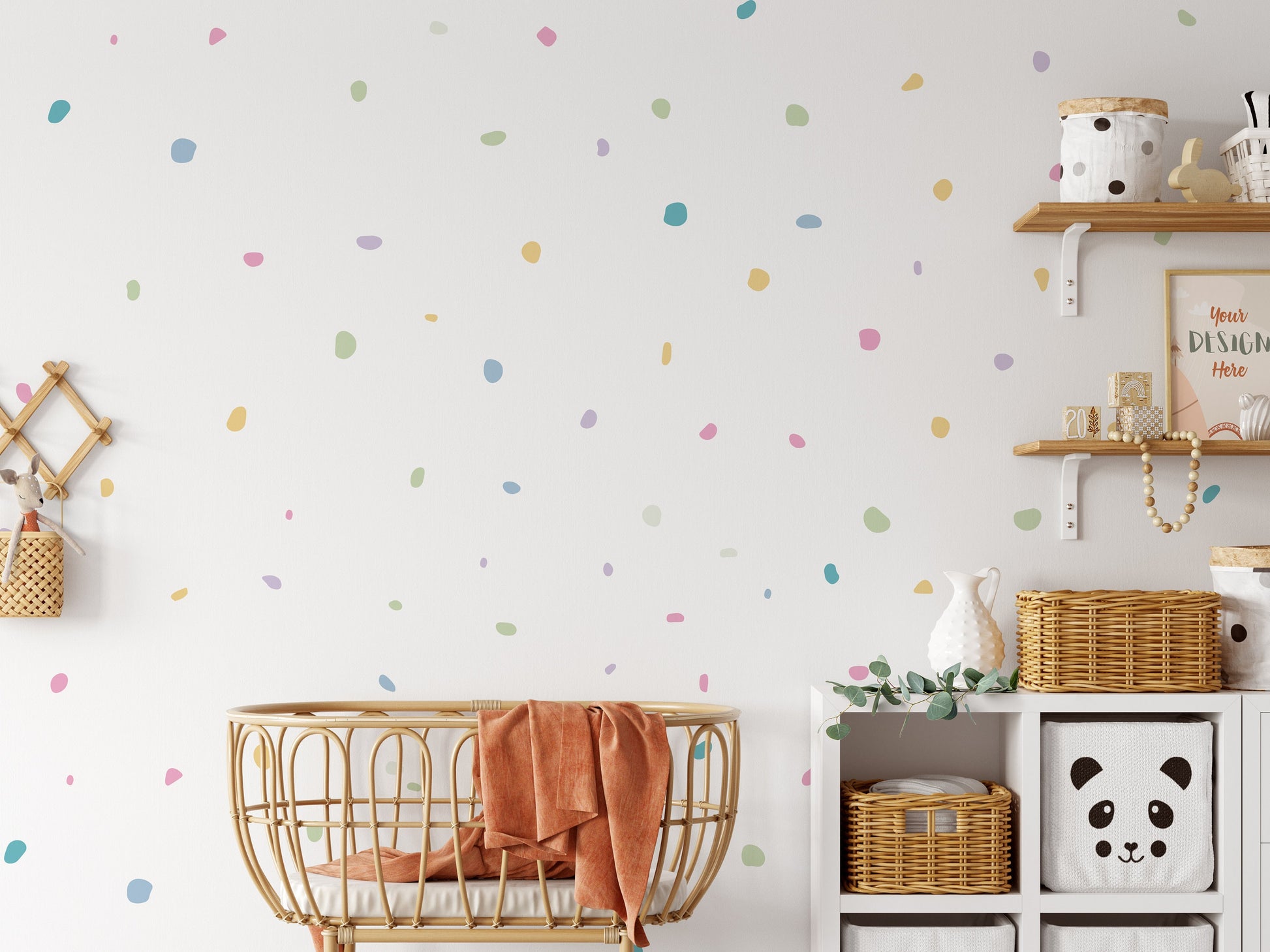 Pastel Colour Wall Sticker Decals For Kids Rooms And Nursery Childrens Bedroom Removable Wall Art