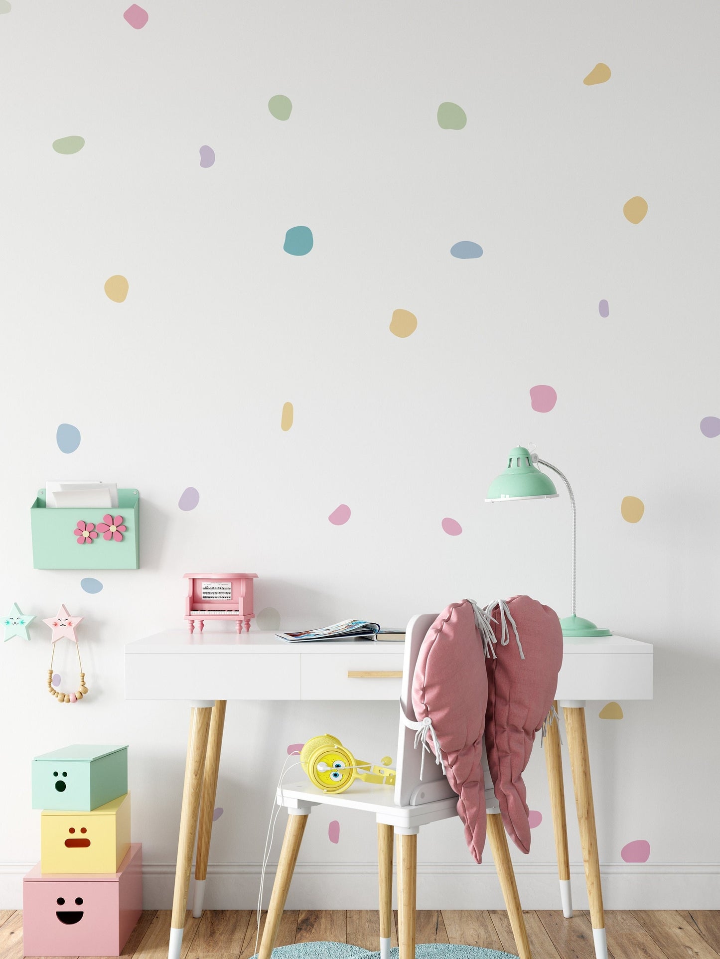 Pastel Colour Wall Sticker Decals For Kids Rooms And Nursery Childrens Bedroom Removable Wall Art