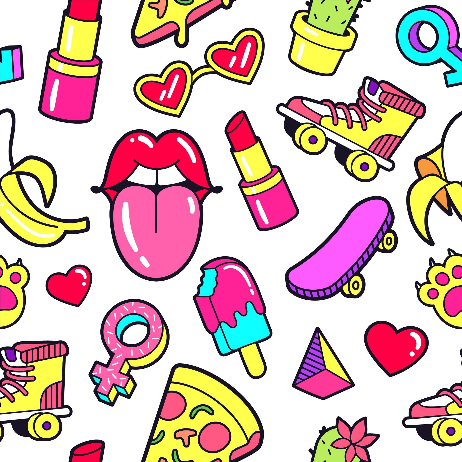 90's Groovy Lipstick & Icecream Pattern Furniture Wrap