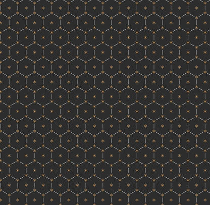 Star & Dash Black Geometric Vinyl Pattern