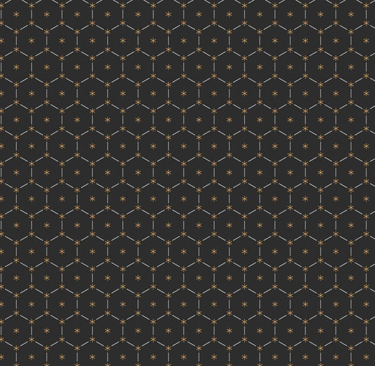 Star & Dash Black Geometric Vinyl Pattern