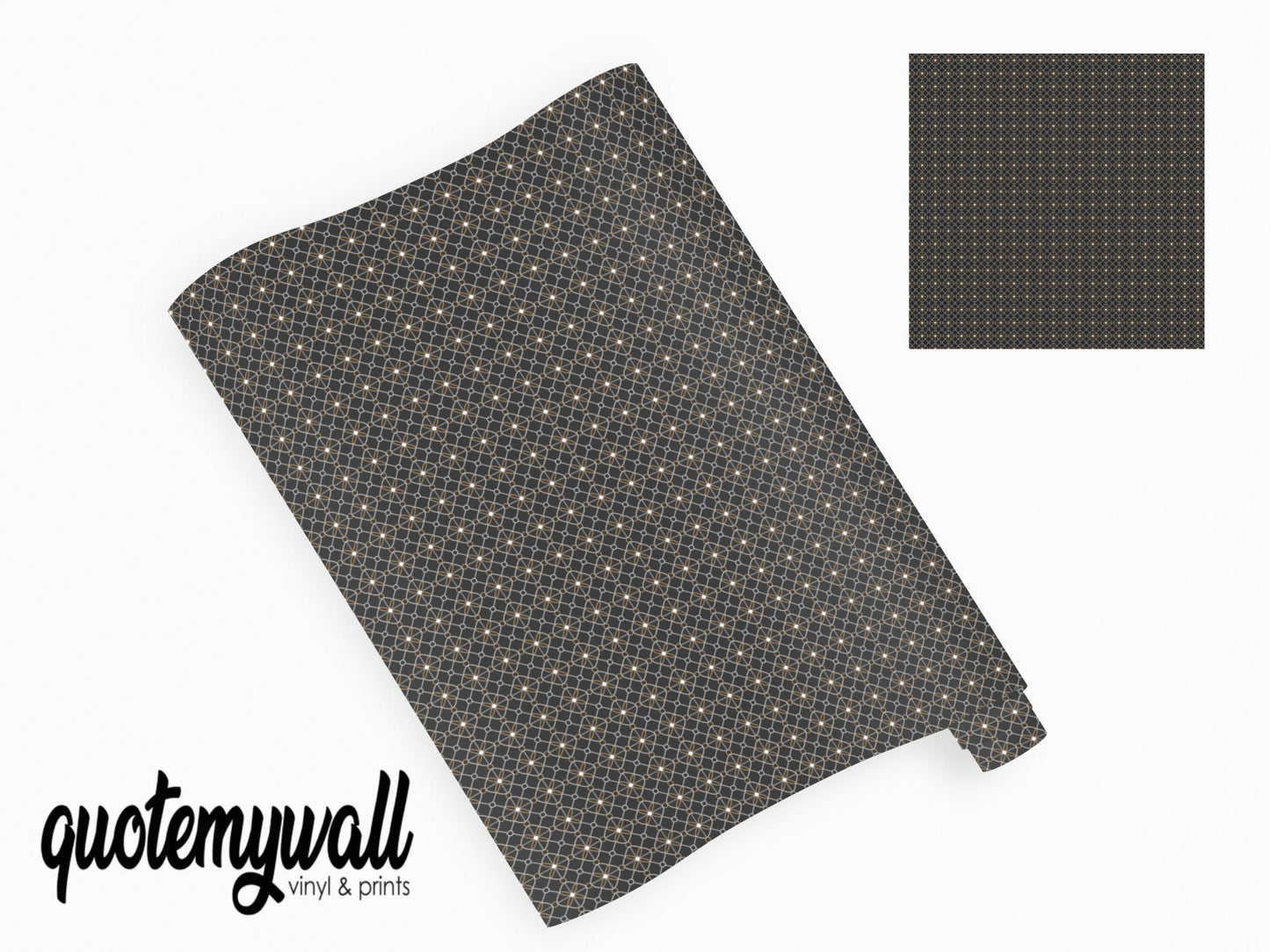 Black Geometric Pattern Vinyl Wrap Print