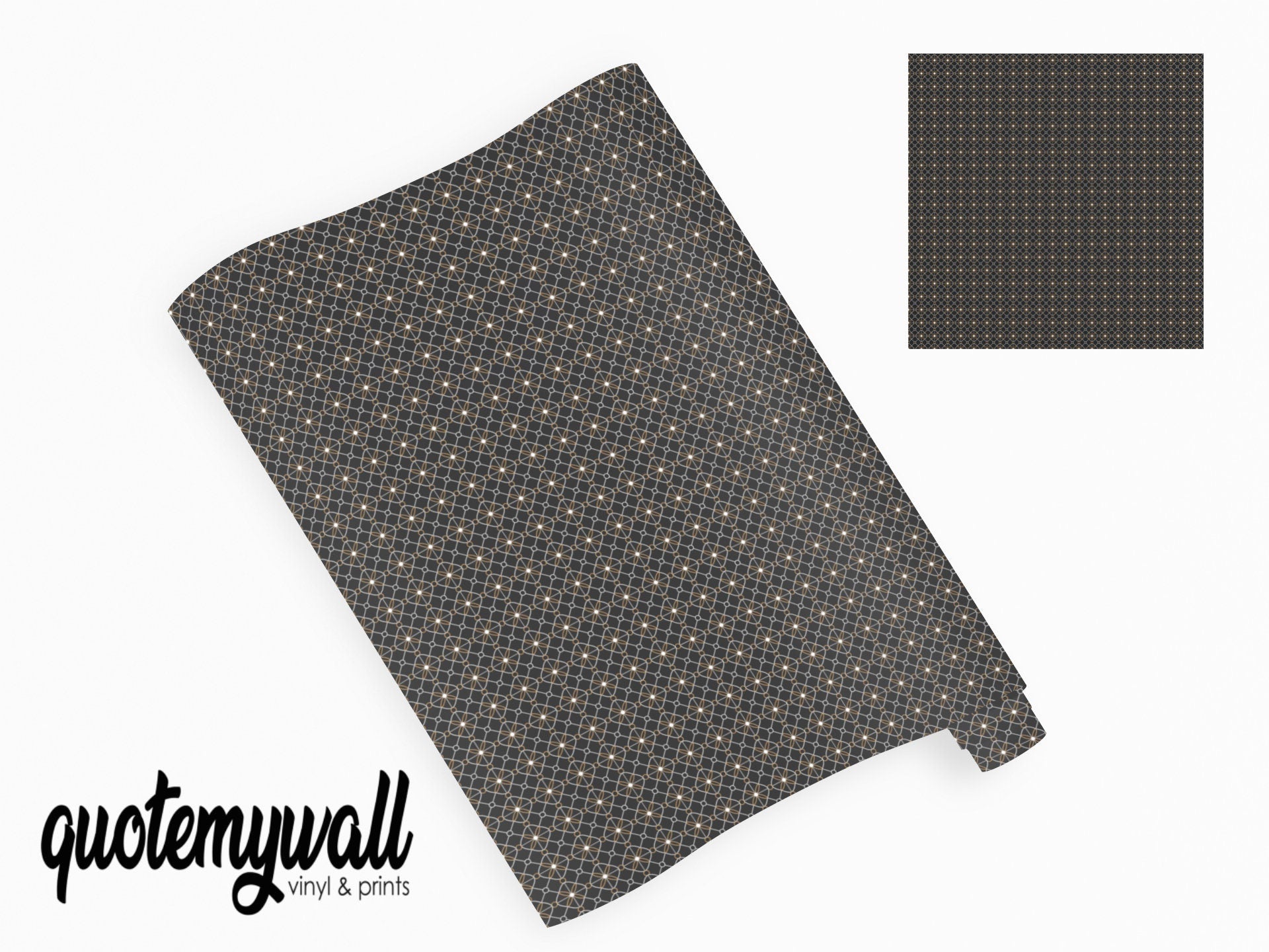Black Geometric Pattern Vinyl Wrap Print