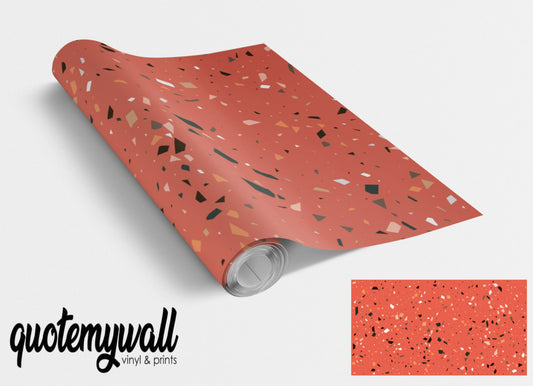 Red/Orange Terrazzo Pattern Vinyl Wrap