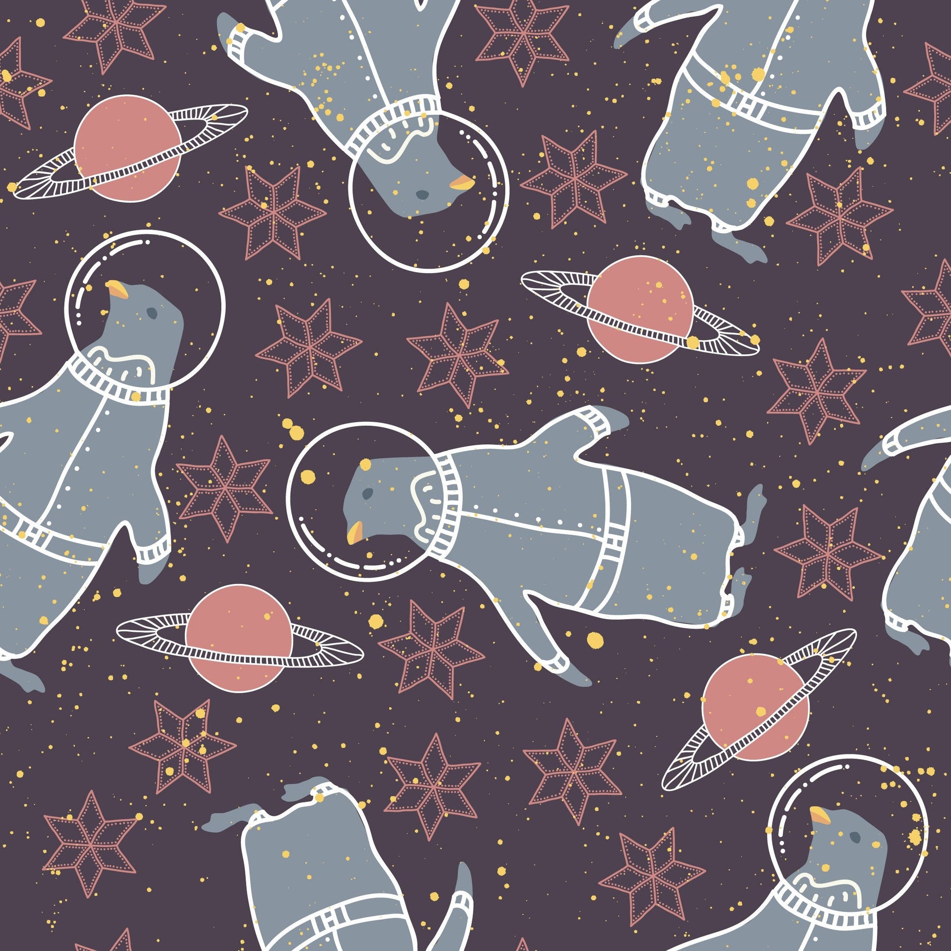 Penguins In Space Funny Animal Vinyl Sticker Wrap