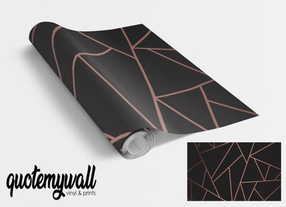 Geometric Rose Gold & Black Vinyl Sticker Wrap