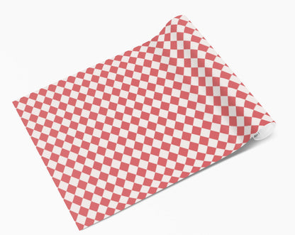 Red & White Checked Pattern Furniture/Window Vinyl Wrap