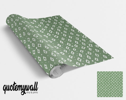 Green & White Dotty Shapes Vinyl Sticker Wrap