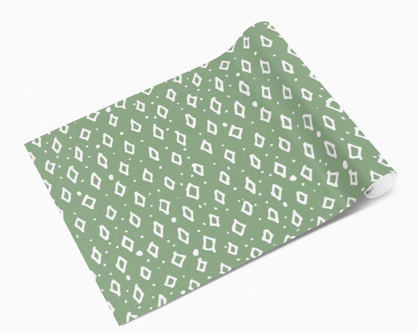 Green & White Dotty Shapes Vinyl Sticker Wrap