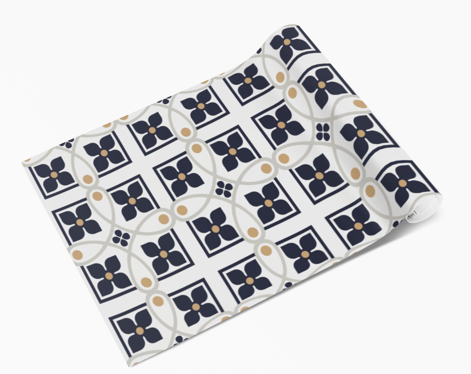 Square Floral Pattern Tile Wrap